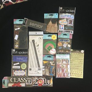 Scrapbook stickers, embellishments & photo corners